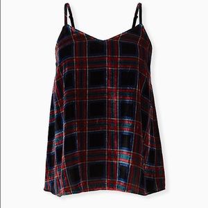 Torrid NWT velvet plaid tank 2x